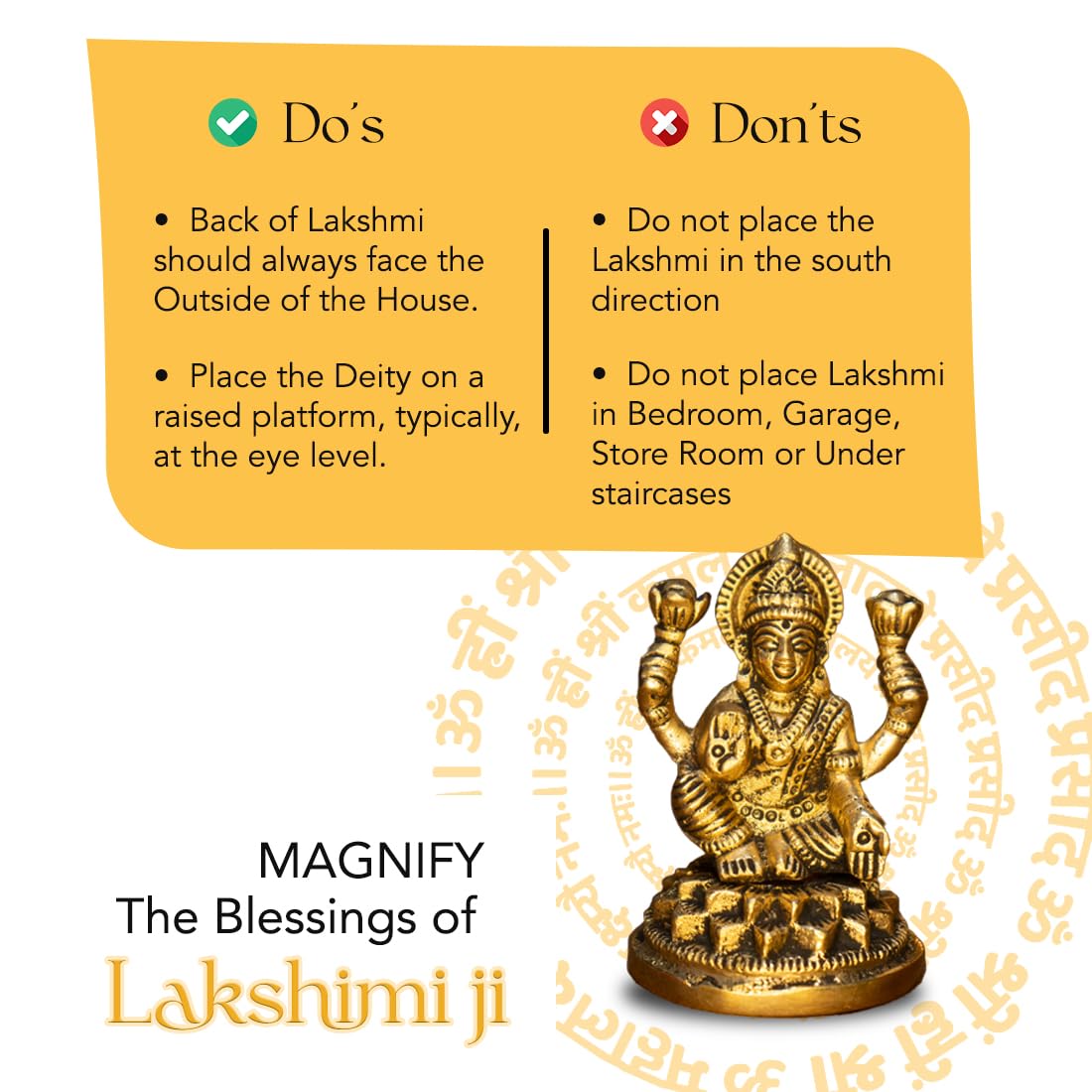 Ekhasa 100% Pure Brass Lakshmi Devi Idol (8.4 CM) | Laxmi Idol for Pooja Room, Home Decor, Car Dashboard or Office Desk | | Vara
